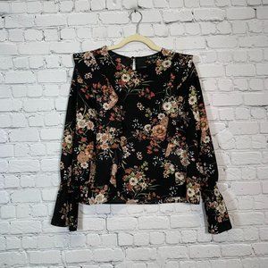 Timing Black Floral Top Medium